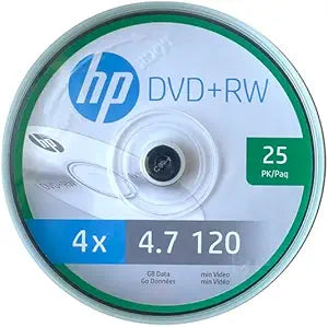 HP DRW04025CB DVD+RW 4X SPINDLE: 25 Pack HP Branded