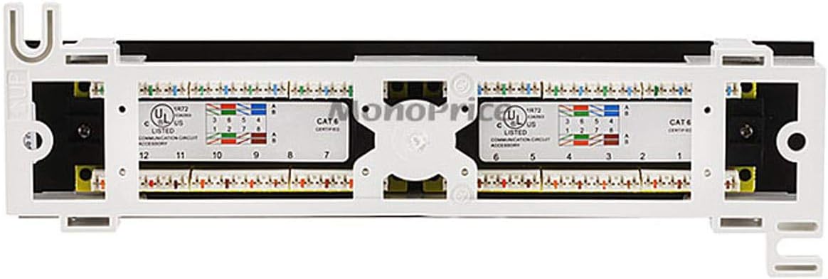 Monoprice 107304 12-Port Vertical Cat6 Mini Patch Panel