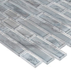 MSI AMZ-MD-00177-SAM Silver Canvas Glass Tile Sample