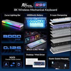 RK ROYAL KLUDGE R99 8K Wireless Gasket Mechanical Keyboard