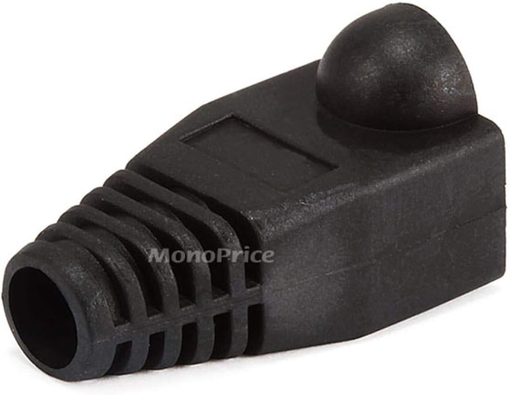 Monoprice 107249 RJ45 Color Coded Strain Relief Boots - Black (50pcs)