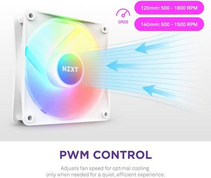 NZXT RF-C12SF-W1 - F120 RGB Core - 120mm White Case Fan