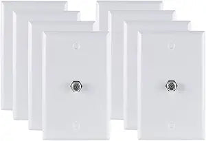 GE 57394 Coaxial Cable Wall Plate 8-Pack — main product image