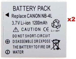 Neewer 40000988@@9 NB-4L Replacement Battery 2-Pack