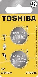 Toshiba CR2016 3V Lithium Coin Cell Battery 2-Pack