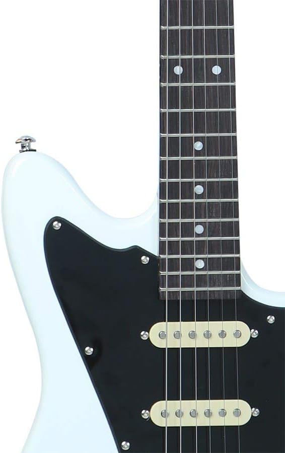 Monoprice 625883 Indo Series Electric Guitar, Basswood, White