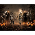 DewPrint 12x8FT Halloween Skeletons and Castle Backdrop
