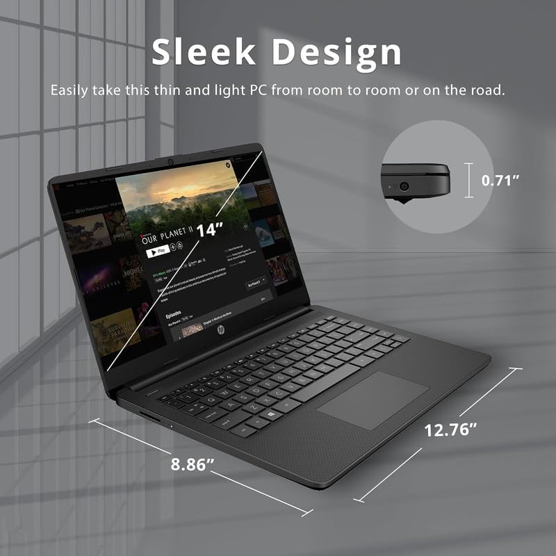 HP 14-inch N4120 Quad-Core Premium Laptop Bundle