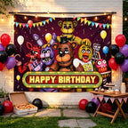 DYUER 5 Nights Freddy's Fabric Party Photo Backdrop