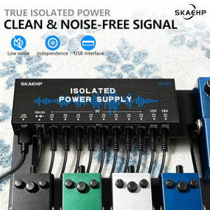 SKAEHP Isolated 10-Output Guitar Pedal Power Supply
