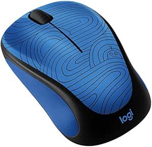 Logitech M317c Wireless Mouse - Blue Lines Portable