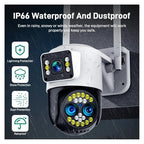 ZOMMRFVA 4K Triple-Lens 10X Zoom Outdoor Security Camera