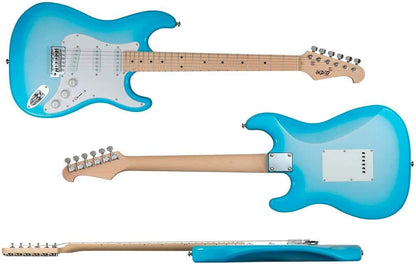 Monoprice 610164 Cali Classic Electric Guitar Blue Beginner Kit