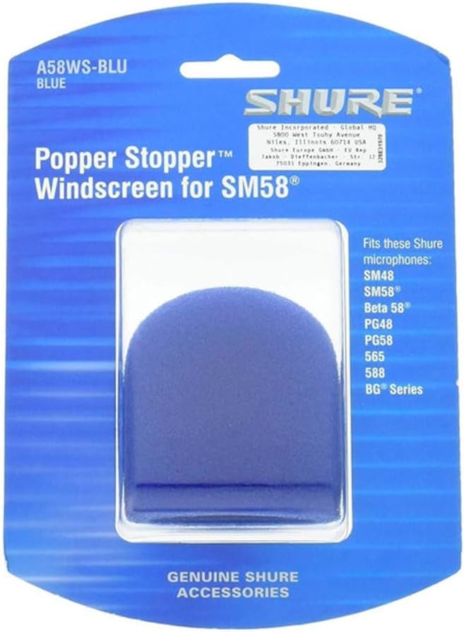 Shure A58WS-BLU Blue Foam Windscreen for Ball Microphones — main product image