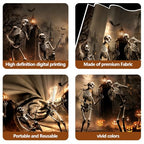 DewPrint 12x8FT Halloween Skeletons and Castle Backdrop
