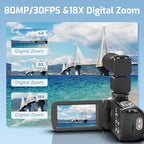 THPACIP 4K UHD Vlogging Camcorder with Stabilizer and Mic
