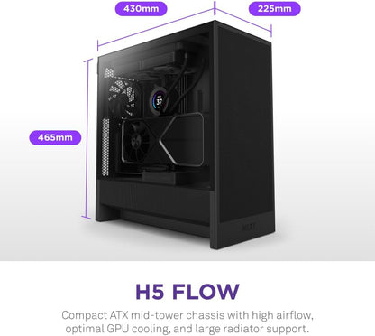 NZXT H5 Flow Black Compact ATX Gaming Case