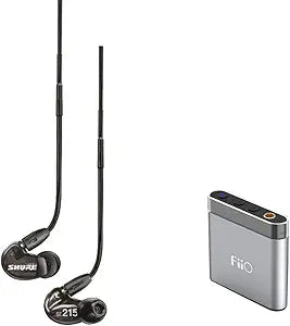Shure E1SUSE215K SE215 Earphones FiiO Amp Bundle Black