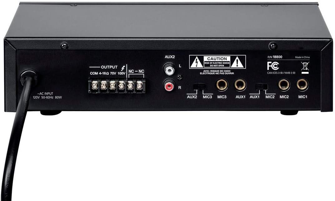 Monoprice 118800 3-Channel 60W 70/100V Mixer Amplifier