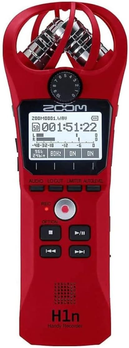 Zoom H1n Handy Portable Digital Recorder Red