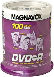 Magnavox dm4m6b00f/17 16X Write-Once DVD-R Spindle - 100 Pack