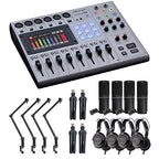 Zoom PodTrak P8 Podcast Recorder Bundle Microphone and Arm