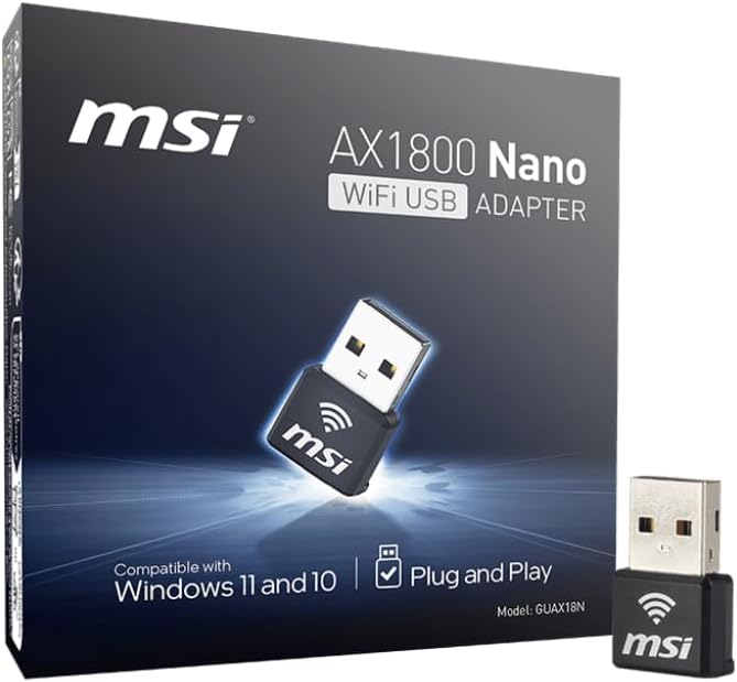 MSI AX1800 Nano WiFi USB Adapter WiFi 6 — main product image