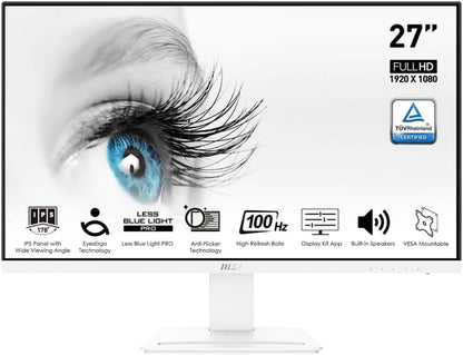MSI Pro MP273AW 27" FHD 100Hz IPS Monitor - White