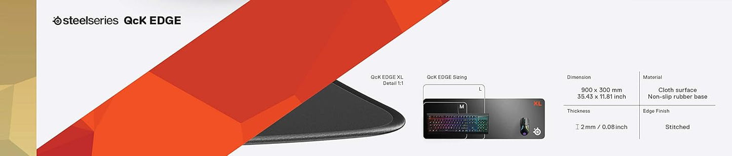 SteelSeries 63824 QcK Edge XL Cloth Gaming Mouse Pad