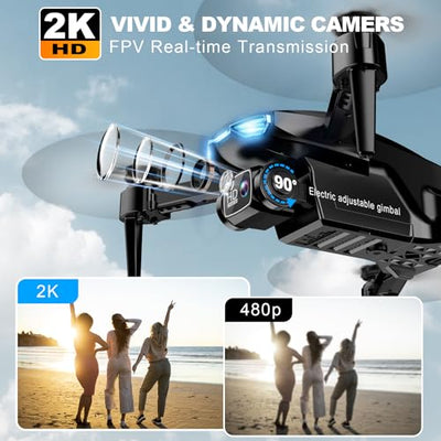 Loiley 2K HD FPV Camera Drone Beginner Quadcopter