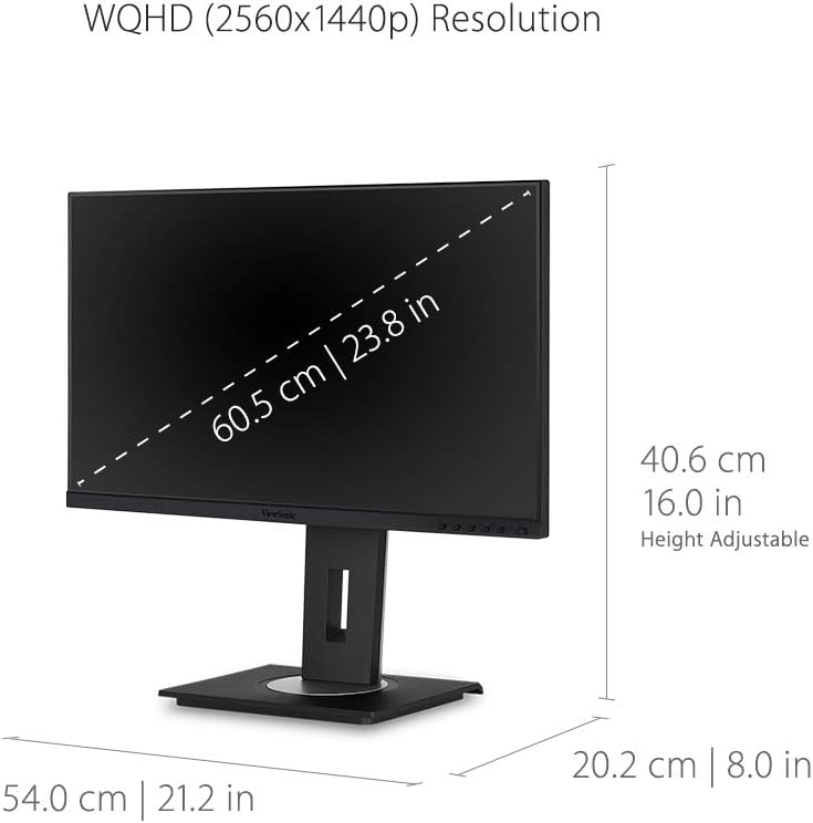 ViewSonic VG2455-2K 24" QHD USB-C Ergonomic Monitor