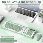 RECCAZR Silent Full-Size Wireless Keyboard and Mouse Combo