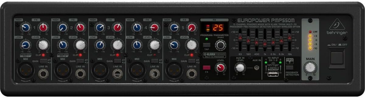 Behringer PMP550M Europower 500W 5-Channel Powered Mixer