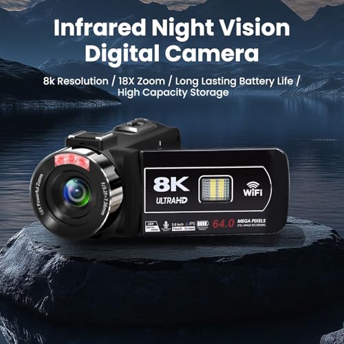 LICAEVEY 8K Video Camcorder with Touch Screen and LED Light — main product image