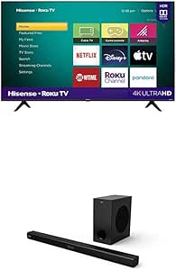 Hisense 55-Inch R6090G Roku 4K TV & 2.1 Sound Bar System