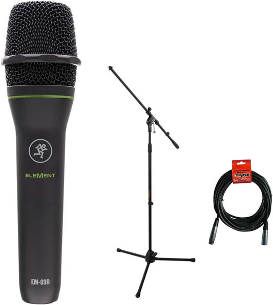 Mackie EM 89D Dynamic Vocal Microphone XLR Bundle
