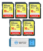 SanDisk Extreme 16GB SD Card 5-Pack - 4K Memory