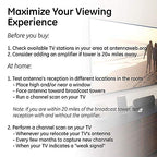 GE Indoor TV Antenna Amplified HD 4K (Renewed)