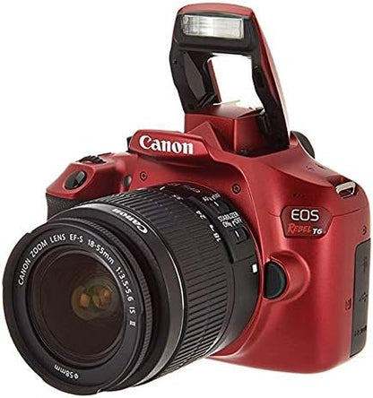 Canon 1300D Rebel T6 Red Edition DSLR Kit (Renewed)