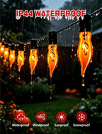 Jasneniebo Orange Flickering Flame Candelabra Bulbs, 25-Pack