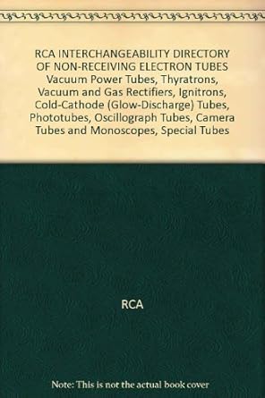 RCA INTERCHANGEABILITY DIRECTORY Electronic Vacuum Tubes