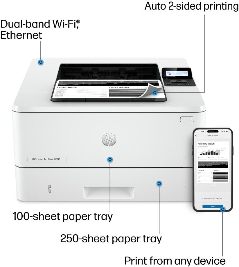 HP 4001dw LaserJet Pro Wireless Printer