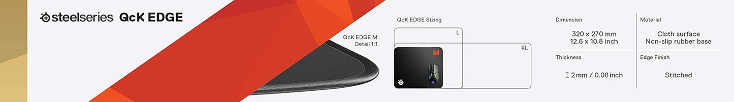 SteelSeries 63822 QcK Gaming Mouse Pad - Stitched Edge