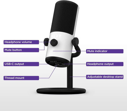 NZXT AP-WMMIC-W1 Capsule Mini USB Microphone White