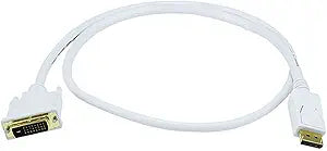 Monoprice 106014 3ft DisplayPort to DVI Cable White