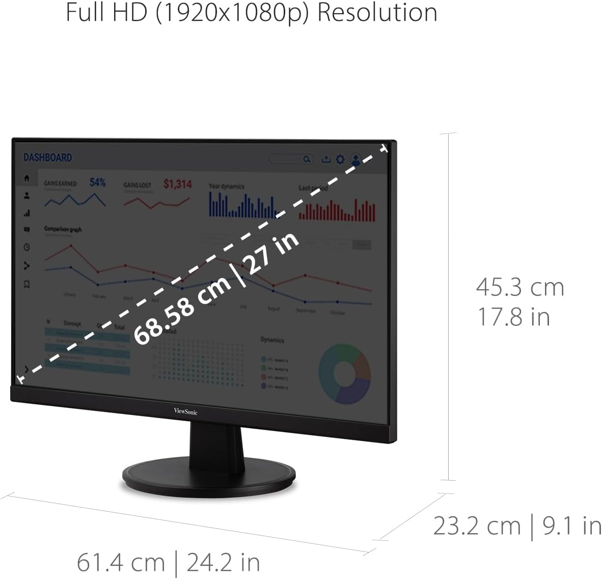 ViewSonic VA2747-MH 27 Inch 1080p 100Hz Monitor