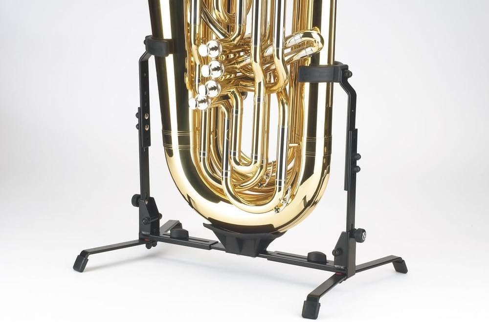 K&M 14940.000.55 Tuba Stand - Adjustable, German Made, Black