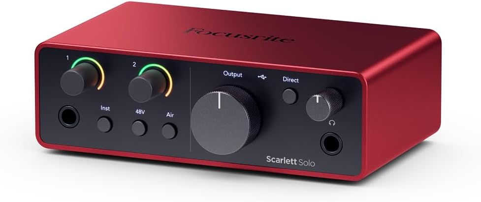 Focusrite Scarlett Solo 4th Gen USB Audio Interface Bundle