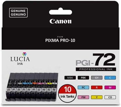 Canon 6402B007 PGI-72 10-Pack Ink Tank Set - LUCIA Inks