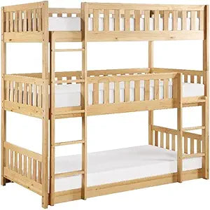 Lexicon Triple Bunk Bed Natural Pine Wood